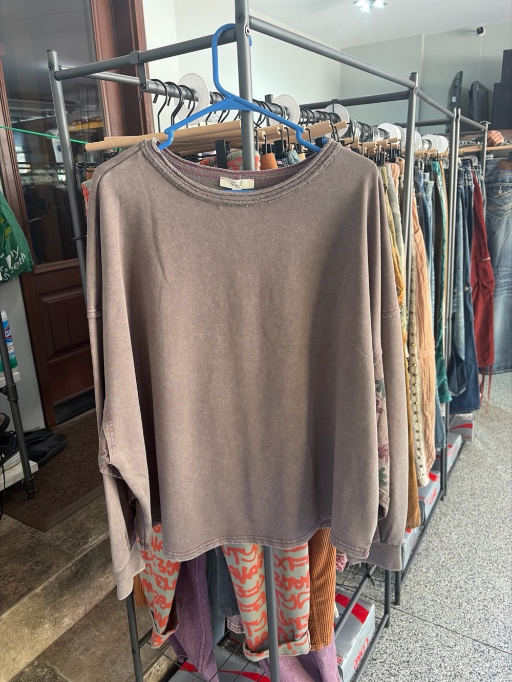 Washed Mauve Long Sleeve Crewneck Sweatshirt